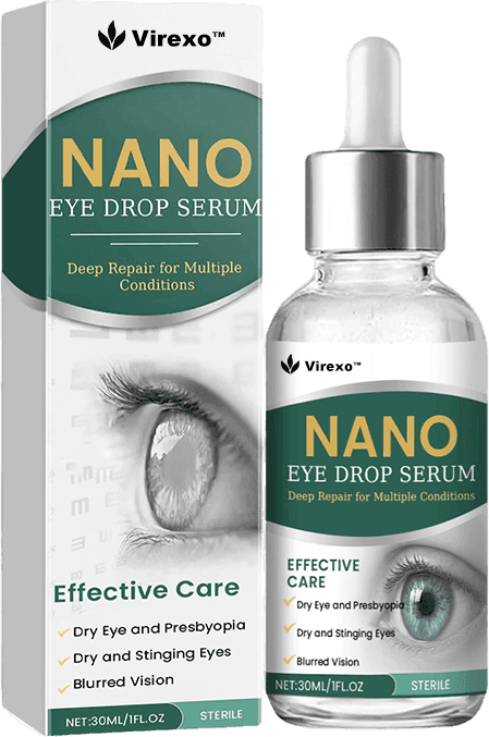 Virexo eye drops package